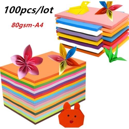 80gsm 100pcs A4 Colorful Kraft Paper DIY Handmade Card Making Craft Paper High Quality Copy Paper Thick Paperboard Cardboard