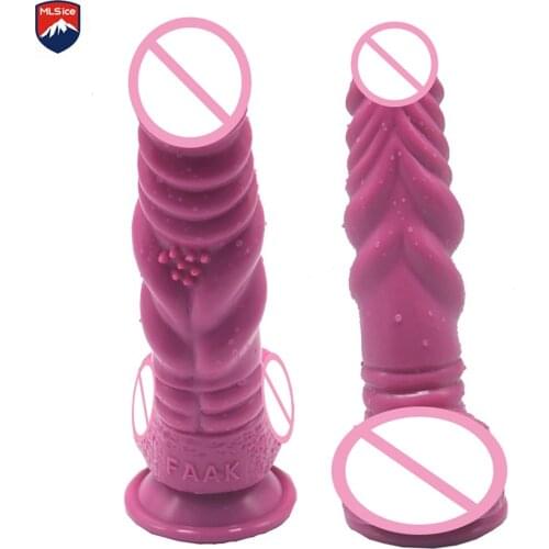 MLSice Animal Dinosaur Dildo Raised Point Thread Stimulation Penis Sex Toys Women Vagina Stimulate Men Anal Dildo Anus Massage
