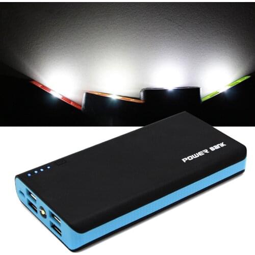 DIY 2.1A Mobile Power Bank Case Battery Charger Box Case with 4 USB Port for Phone EM88