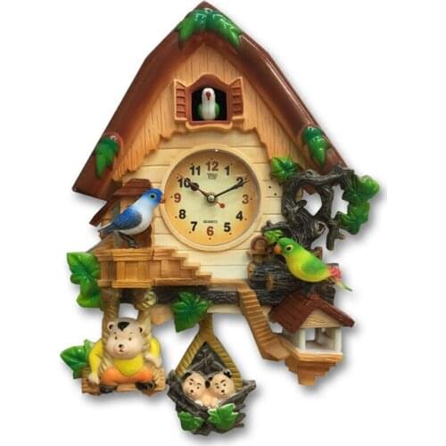 Crafts Home Sound-controlled Cuckoo Clock Cuckoo cartoon creative clock children hall bedroom tenants mute quartz clock chime
