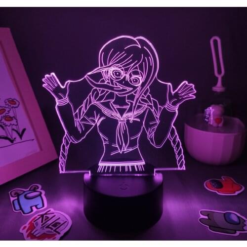 Toko Fukawa Anime Danganronpa 3D Led Figure Night Lights Fun Gift For Friend RGB Game Lava Lamp Bedroom Bedside Table Desk Decor
