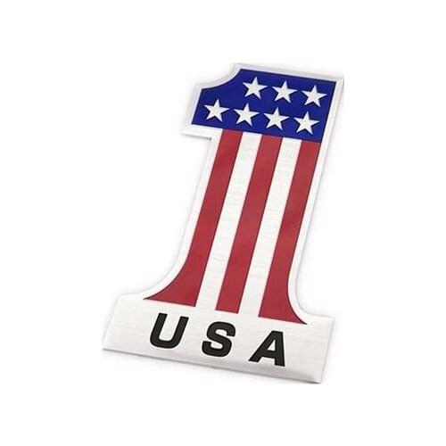United States USA NO.1 Flag Emblem Auto Badge Motorcycle Gas Tank Decals Sticker Car Accessories