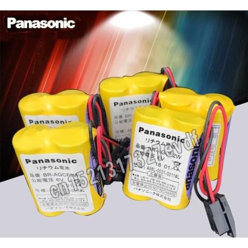 Panasonic 5pcs/lot BR-AGCF2W Lithium 6V 2200mAh PLC battery A98L-0031-0011 A06B-6093-K00 batteries with black plugs connectors F