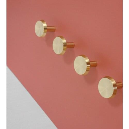 Living room entrance pure copper light luxury Nordic decorative hook coat hook metal single hook wall hanging coat hook brass