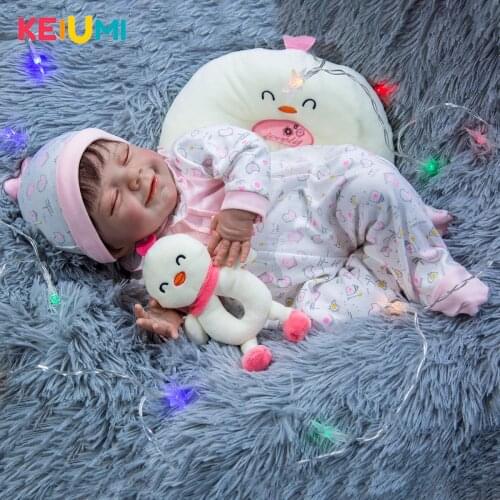 KEIUMI 20 Inch Sleeping Doll Lifelike Reborn Baby Girl Well Packaged Stuffed Touch Real bebe Xmas Gift 2021 Birthday