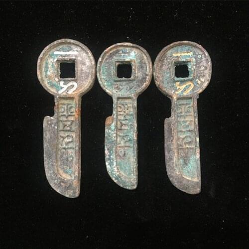 Chinese Ancient Coins, Copper Coins Collection, Retro Wang Mang Period Knife Coin Key Coin/Set of Three