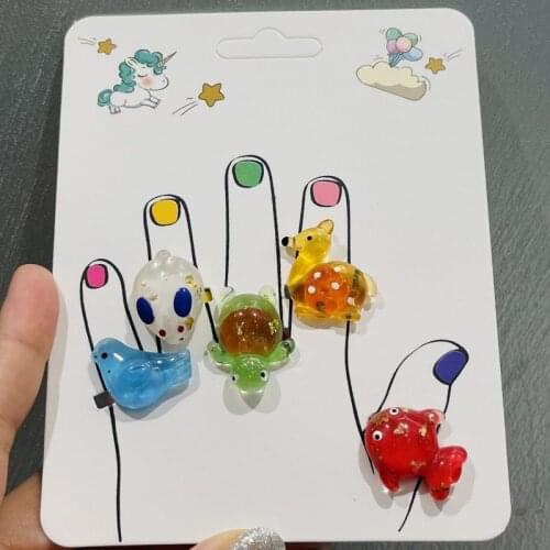 1Pcs Animals Kids Rings Alien Deer Fish Children Ewelry Fashion Multicolor Ring Girls Gifts Princess Jewelry Decoration Kinds