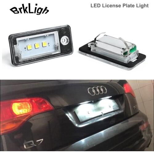 2Pcs No Error LED License Plate Light Number Plate Module Lamps White For Audi Q7 4L A3 8P A4 S4 RS4 B6 B7 A5 A6 C6 RS6 A8 S8 D4