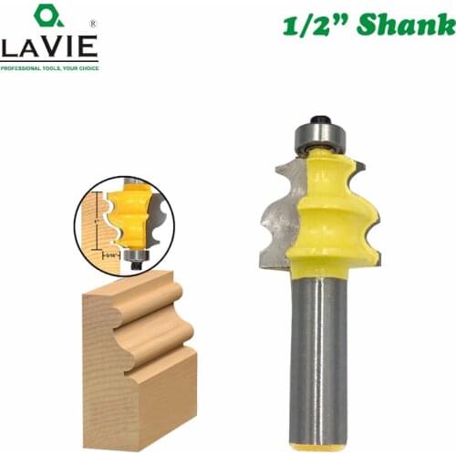 LAVIE 1pc 12mm 1/2 Shank Line Router Bit for Wood Architectural Molding Woodworking Milling Cutter Machine Tools Face Mill 03140