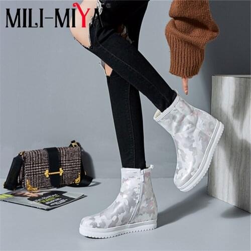 MILI-MIYA New High Quality Snow Ankle Boot Winter Shoes Women Fashion Warm Round Toe Platform Waterproof Free Ship Handmade