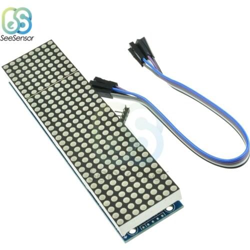 MAX7219 LED Dot Matrix Screen Module Microcontroller 4 in 1 Display with 5P Line Control Module for Arduino Common Cathode