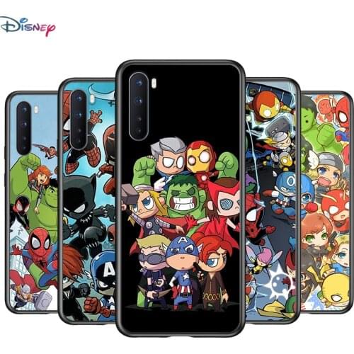 Soft TPU Cover Marvel Cartoon Avengers for OnePlus Nord N100 N10 8T 8 7T 7 6T 6 5T Pro Black Phone Case