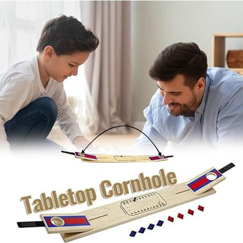 Tabletop Cornhole game set kid family friend interactive party board game mini bean bag toss game wood Cornhole board