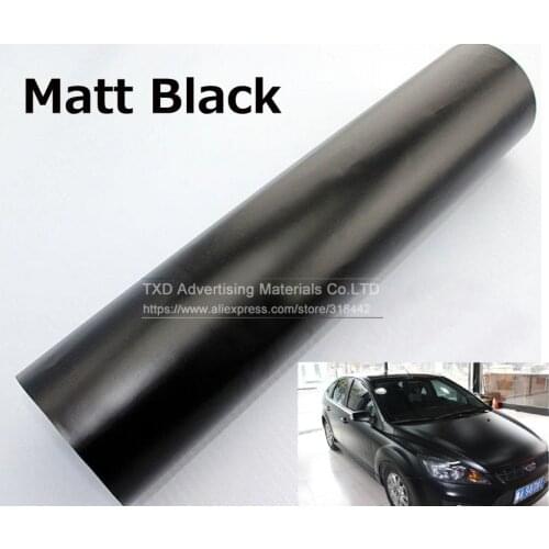 Premium quality Matte Black Car Auto Body Sticker Decal Self Adhesive Wrapping Vinyl Wrap Sheet Film by free shipping