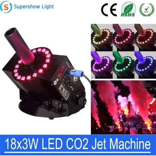 Professional DJ Equipments DMX512 LED 18x3W CO2 Jet Machine Shoot 8-10 meters Up Smoke For Wedding Bar Disco Club Stage Show