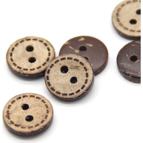 HENGC Natural Line Carved Wood Shirt Buttons For Clothing Small Children Doll Handmade Decorative Sewing Accessories Wholesale