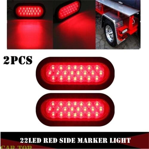 2PCS 22 LED Marker Trailer Rubber Turn Signal LED Taillight Stop Signal Trailer LED Lantern On Trailer Rear Lights For Truck 12v