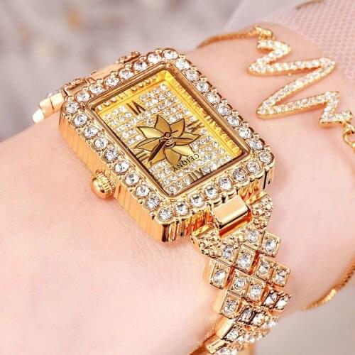 Luxury Full Diamond Womens Watch Crystal Ladies Bracelet Wrist Watches Clock relojes Quartz ladies watches for women 837935