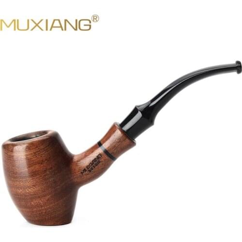 RU- 10 Tools Kit Handmade kevazingo wood Smoking Pipe Beginners Choice with 3mm Metal Filter Bent Acrylic Mouthpiece ad0033