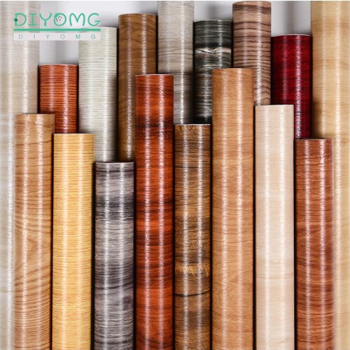 Wood Grain PVC Self-adhesive Wallpaper Thicken Kitchen Waterproof Wall Stickers Film Living Room Furniture Cabinet Contact Paper