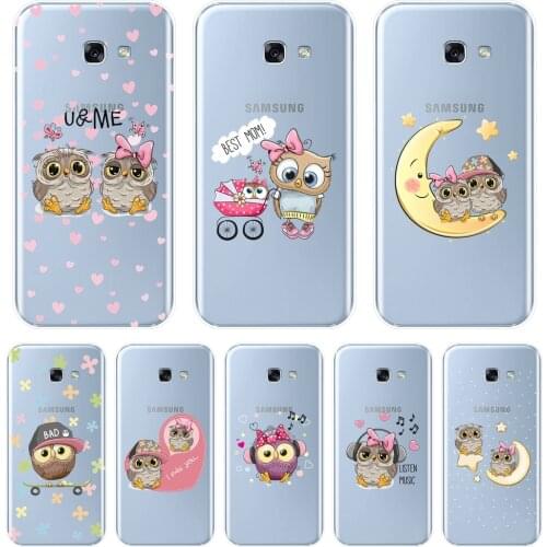 Phone Case Silicone For Samsung Galaxy A6 A8 Plus 2018 A5 A7 Owl Moon Love Soft Back Cover For Samsung Galaxy A3 A5 A7 2016 2017