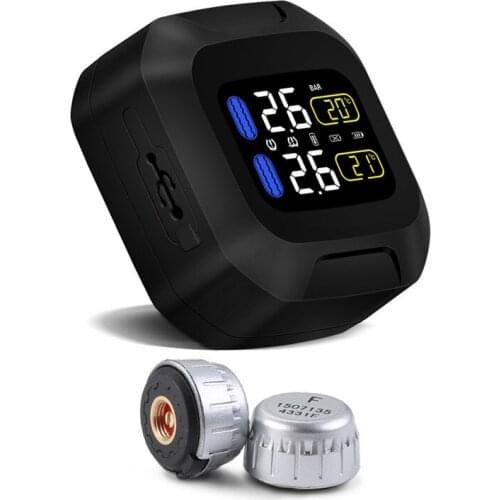 M3 WI Motorcycle Real Time Tire Pressure Monitoring System TPMS Wireless LCD Display External Sensors Newest