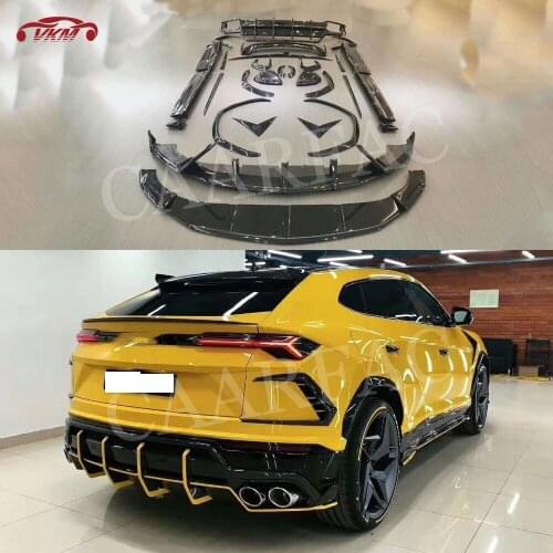 Dry Carbon fiber Front Rear Bumper Lip Spoiler Side Skirts Wheel eyebrow Air Vent Trunk Trims case For Lamborghini Urus Body Kit