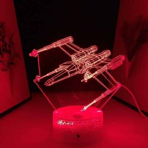 Battleship Model Home Bedroom Desk Decoration Small Night Light for Kids 3D LED Lamp Multiple Color Changes With Remote Control