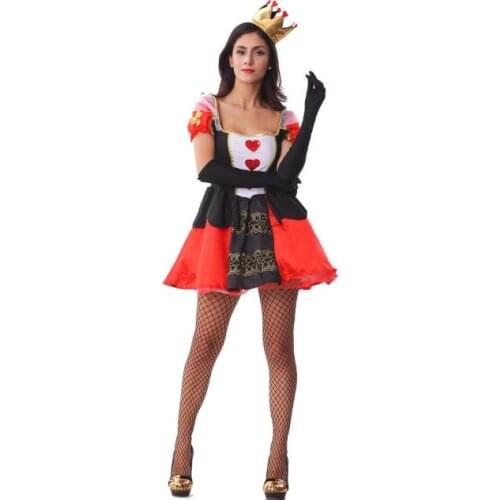 Plus size costume xs-6xl Freeshipping New Alice in wonderland Queen of Heart Ladies Women Fancy Dress Costume halloween costume