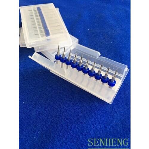 10Pieces 0.65mm high precision Carbide CNC Router Bits PCB drills Spiral Milling Cutter Drill Bit