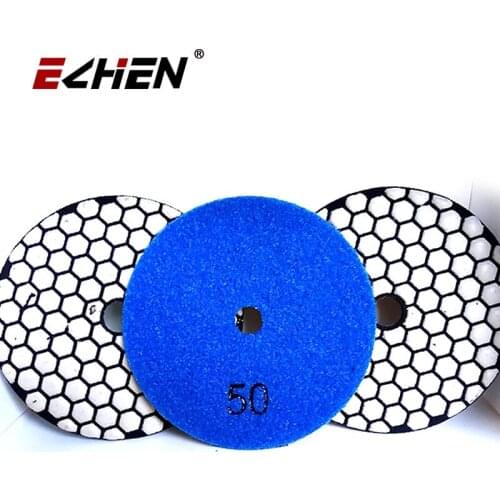 10 Pcs Diamond Tools For Stone 4 Inch Flexible Dry Polishing Pad Grit #50 Granite Marble Concrete Resin Disc
