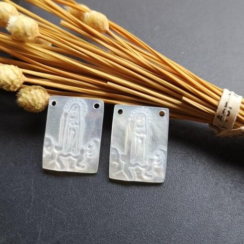 10pcs/lot 12x16mm Natural San lady of Fatima Mother of Pearl Shell Rectangle Cut Fatima Mother Pearl for DIY Jewelry
