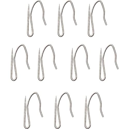 10 Pack Metal Curtain Hooks Pin-On Drapery Hooks for Window Curtain, Door Curtain, and Shower Curtain