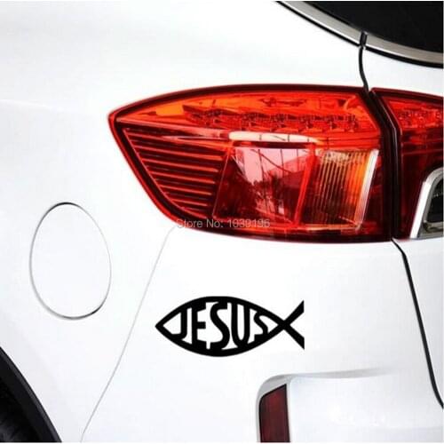 10 x Car Styling New Decoration Car Accessories Creative Car-covers Christianity Jesus Shape of Fish Sticker Decoration Decals