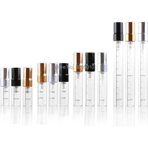 2/3/5/10ml Refillable Perfume Atomizer Empty Glass Vial Perfume Spray Bottles Water Container Packing Parfum For Travel F475