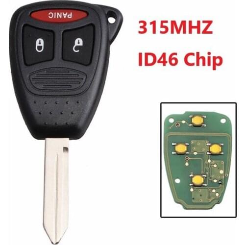 3 Buttons Remote Car key 315Mhz ID 46 Chip For Jeep Grand Cherokee Chrysler 300 KOBDT04A For Dodge Dakota Durango Charger Key