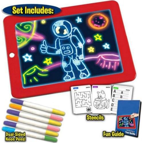 3D Magic Drawing set Pad LED Doodle Tablet Board Games Light Graphics Cards Learning Tool Intellectual Montessori Educational to