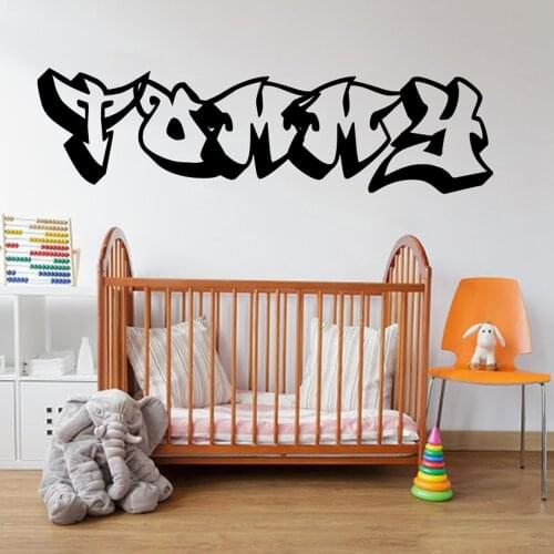 3D Custom Graffiti Name Wall Decal Playroom Kid Room Personalized Name Banksy Street Art Wall Sticker Man Cave Gamroom Vinyl