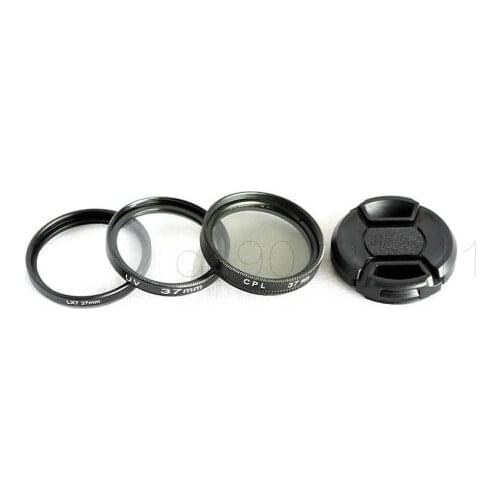 4 IN 1 37mm Filter Lens Adapter Ring DMW-FA1 + UV + CPL + Cap for Panasonic lx-7 for Lumix LX7 digital camera