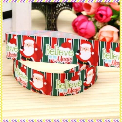 7/8'' Free shipping christmas printed grosgrain ribbon hairbow headwear party decoration diy wholesale OEM 22mm P4966
