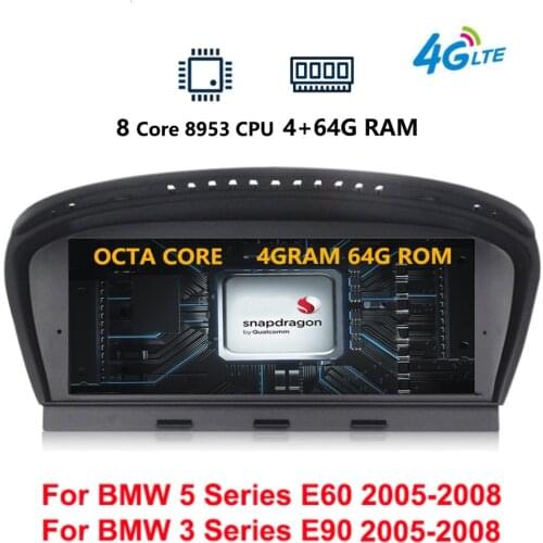 8 Core Android 9.0 System Auto GPS Stereo For BMW E60 E90 IPS Touch Screen 4+64G RAM WIFI 4G SIM BT SWC Google Split Screen