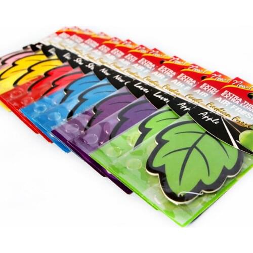 12pcs Paper Car Air Freshener Hanging Scented Fragrant Leaves Strawberry Apple Lavender Jasmine Car Interior Decoration Access