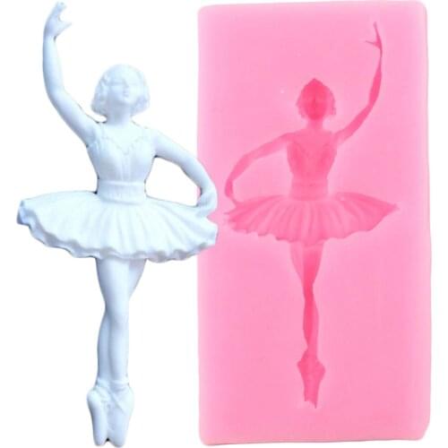 Ballet Dancer Silicone Mold DIY Girl Fondant Cake Decorating Tools Polymer Clay Candy Chocolate Gumpaste Moulds