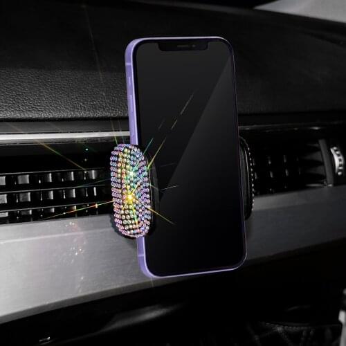 Bling Car Phone Mount Long Arm Suction Cup Phone Holder Women Pink Car Dashboard Windshield Air Vent Hands Cell Phone Holder