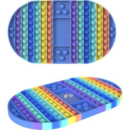 Big Pop Game Rainbow Chess Board Push Pop Bubble Fidget Sensory Toys Jumbo Giant Popper Huge Interactive Stress Relief