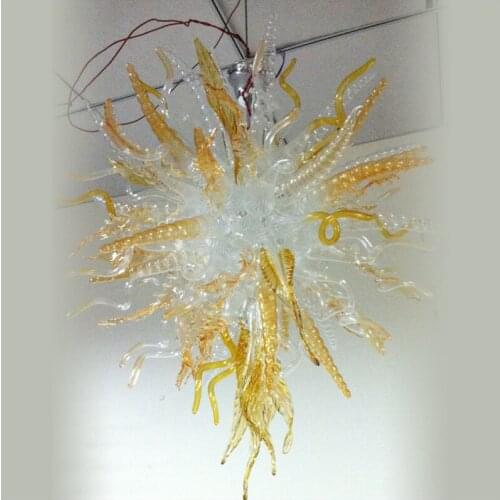 Chihuly Murano Glass Chandeliers Newest Hot Sale Art Deco Lighting Hand Blown Glass LED Yellow Chandelier Lighting