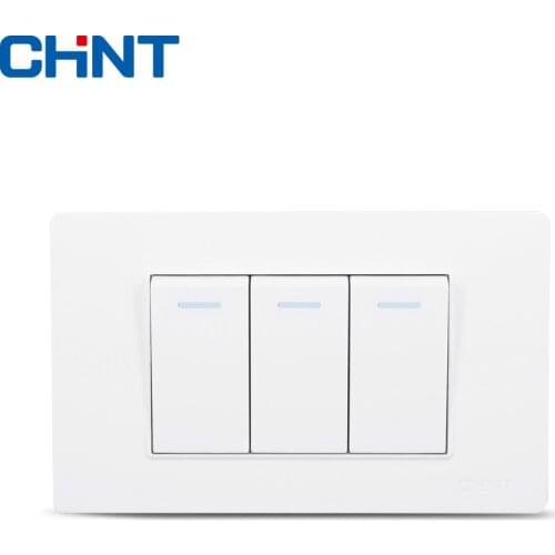 CHINT 118 Type NEW5D Steel Frame Hyun White Two Position Three Gang Two Way Modern Wall Switches