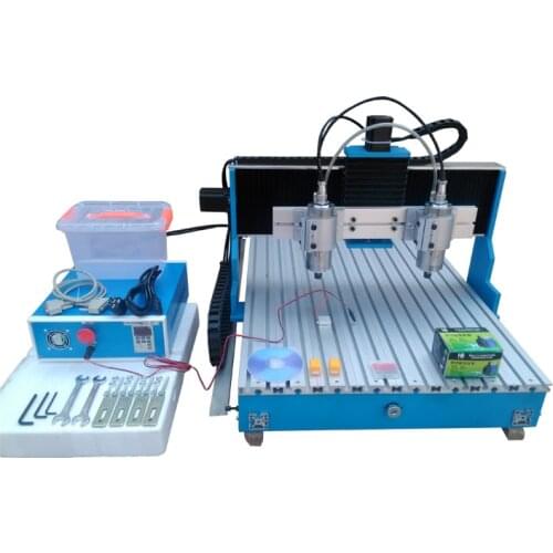 6090 1.5kw 3 axis cnc router 60*90 1500W engraver machine square guide rails cutting wood and making 2D 3D USB Port LPT Port