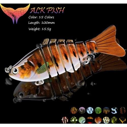 WALK FISH 1PCS 100mm/15.5g Wobbler Fishing Lure Minnow Multi-section Hard Artificial BaitFishing Bait Crankbait Jerkbait Fishing