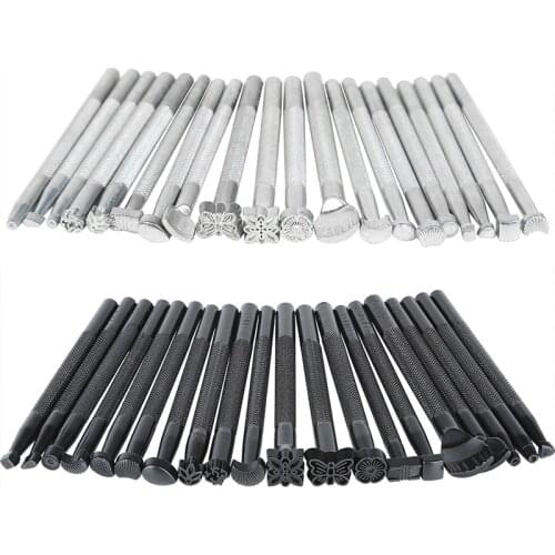 LMDZ Metal Leather Carving Printing Tool Alloy Carving Leather Craft Punch Stamps Leather Stamping Tools for DIY Art Working